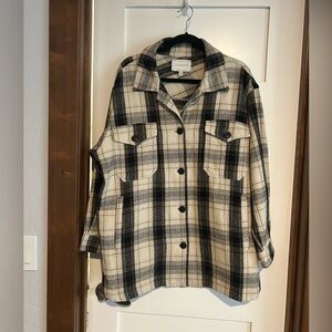 Lucky Brand Plaid Shacket-Jacket Oversized Size Large